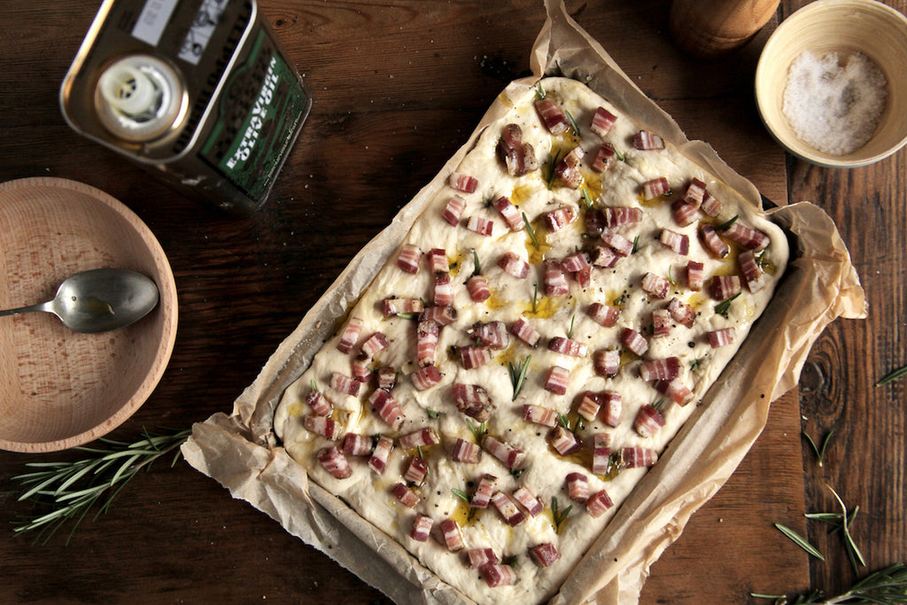 bake focaccia recipe pancetta rosemary baking real bread week British charcuterie